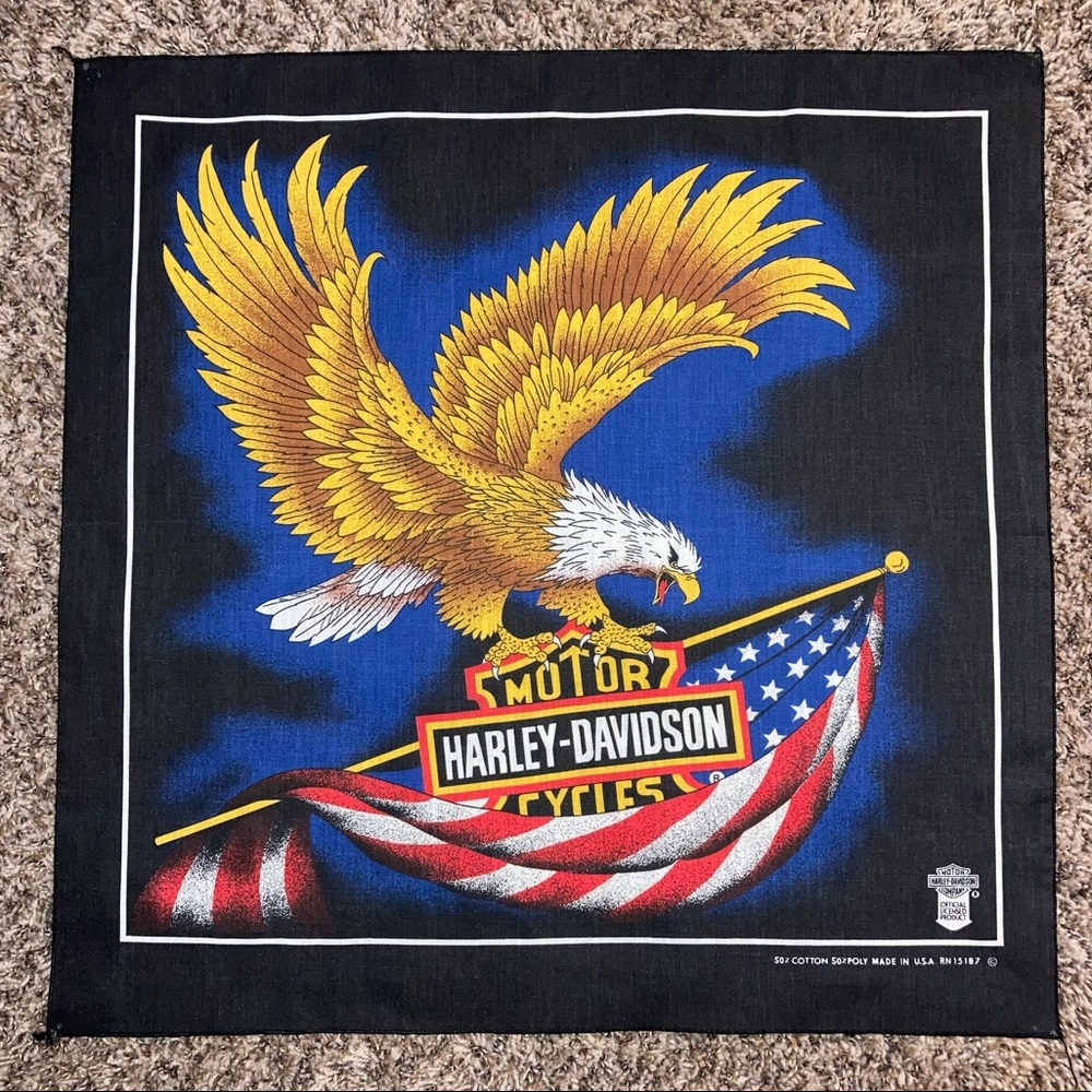 Vintage Eagle Harley Davidson Bandana/Handkerchief